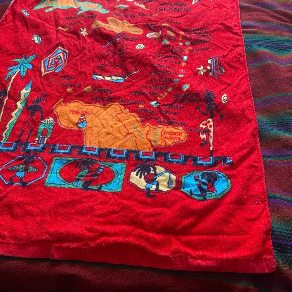 Y2K The Caribbean Islands Beach Towel Backpack. Great Shape!